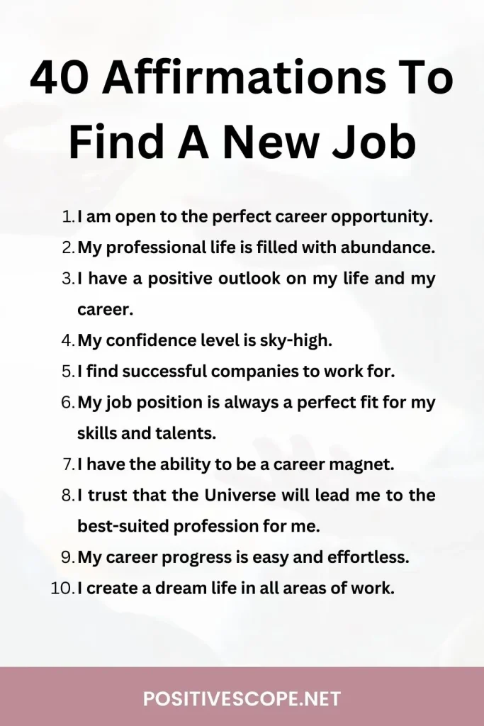 Affirmations To Find A New Job