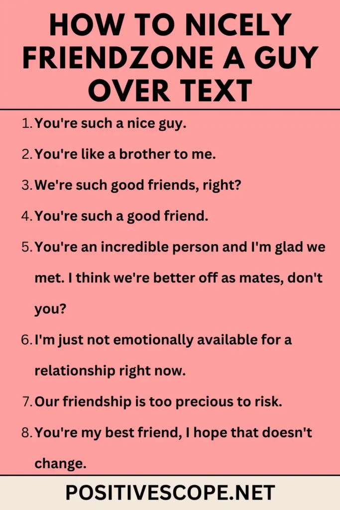 How to nicely friendzone a guy over text