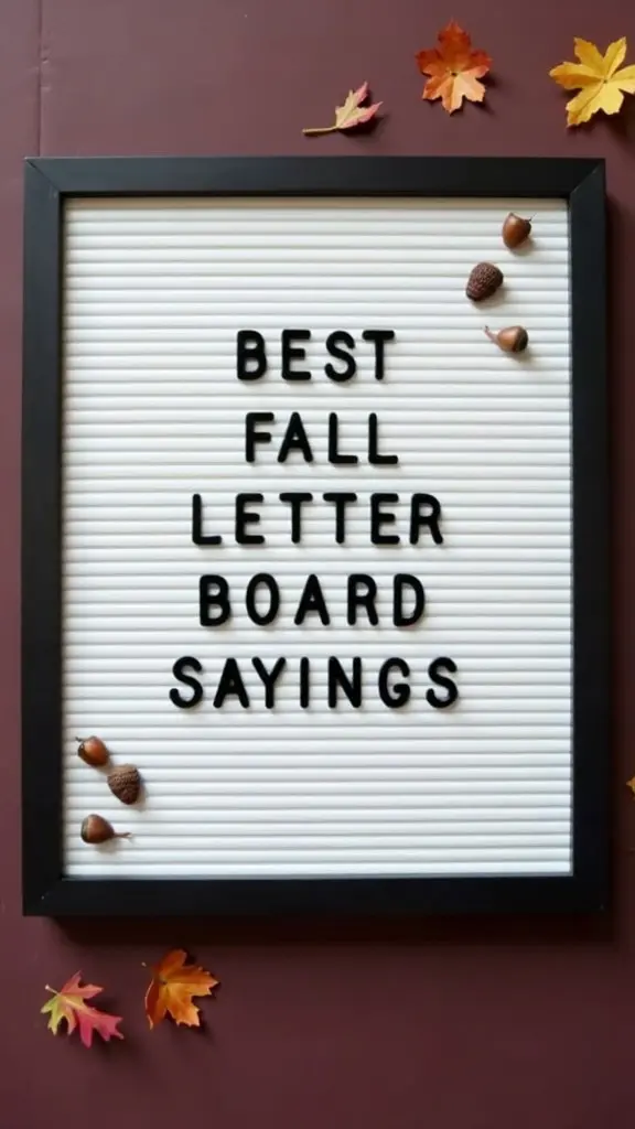 Best Fall Letter Board Sayings