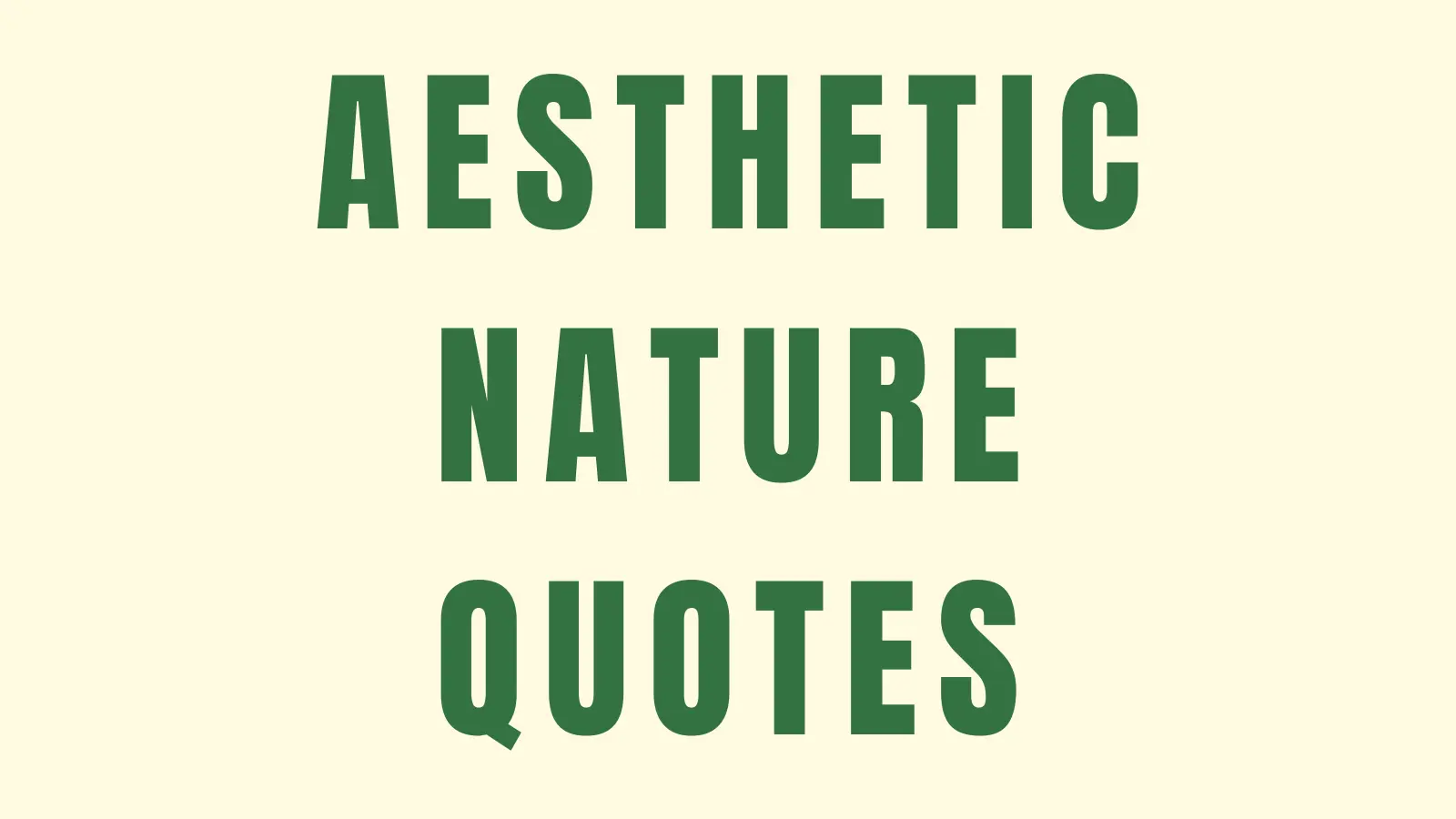 AESTHETIC NATURE QUOTES